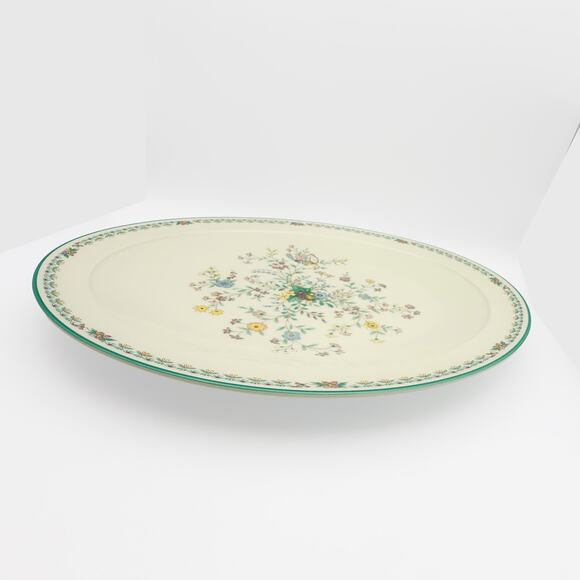 Vintage Noritake Japan Paradise Green 8223 W80 Floral Oval Serving Platter Dish - Picture 1 of 11
